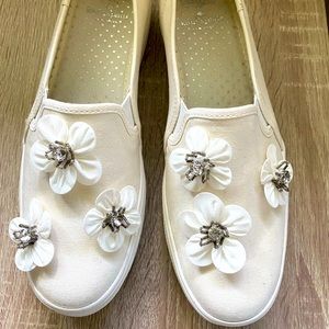 NBW - Kate Spade x Keds White Slip-ons